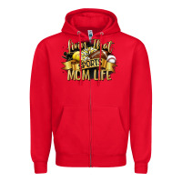Red livin that sports mom life Zipper Hoodie - CowGirlArtShop