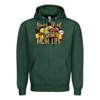 Sports Green livin that sports mom life Zipper Hoodie - CowGirlArtShop