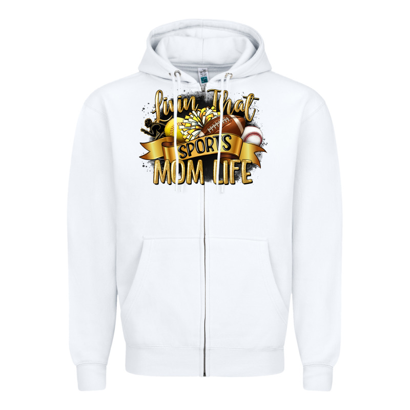 Livin That Sports Mom Life Zipper Hoodie by CowGirlArtShop | Teevron