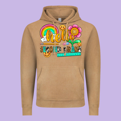 Hello Second Grade Vintage Hoodie Designed By Nancycooperartshop