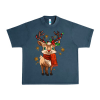 Midnight Navy reindeer in christmas Urban Heavy Tee - MaliasSmallBusiness