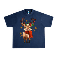 Navy reindeer in christmas Urban Heavy Tee - MaliasSmallBusiness