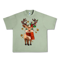 Oil Green reindeer in christmas Urban Heavy Tee - MaliasSmallBusiness