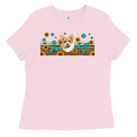 Bubblegum Pink western corgi dog Ladies Tee - Jasminsmagicworld