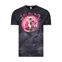 Ho Ho Ho Pink Black Santa Christmas Vintage Tee | Teevron