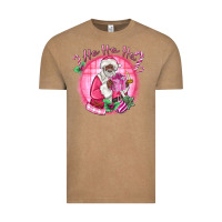 Vintage Coffee ho ho ho pink black santa christmas Vintage Tee - MaliasSmallBusiness