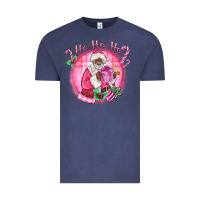 Vintage Denim ho ho ho pink black santa christmas Vintage Tee - MaliasSmallBusiness