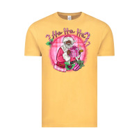 Vintage Mustard ho ho ho pink black santa christmas Vintage Tee - MaliasSmallBusiness