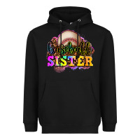 Black baseball sister Heavyweight Hoodie - OliviaCreatesArt
