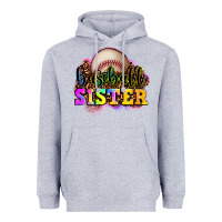 Heather Grey baseball sister Heavyweight Hoodie - OliviaCreatesArt