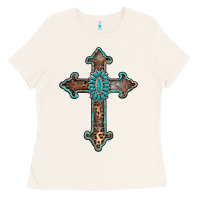 Bone turquoise cross Ladies Tee - AdoDesignShop