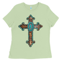Matcha turquoise cross Ladies Tee - AdoDesignShop