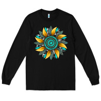 Black sunflower gemstone leopard Long Sleeve Tee - Artiststas