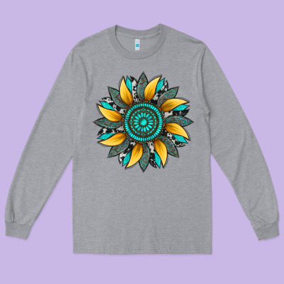 Sunflower Gemstone Leopard Long Sleeve Tee Designed By Artiststas