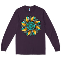 Plum sunflower gemstone leopard Long Sleeve Tee - Artiststas