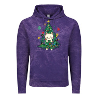 Cloud Purple christmas tree cat Vintage Hoodie - MaliasSmallBusiness