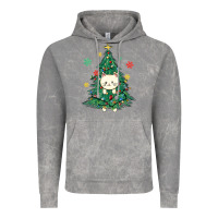 Cloud Rock christmas tree cat Vintage Hoodie - MaliasSmallBusiness