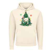 Vintage Artic christmas tree cat Vintage Hoodie - MaliasSmallBusiness