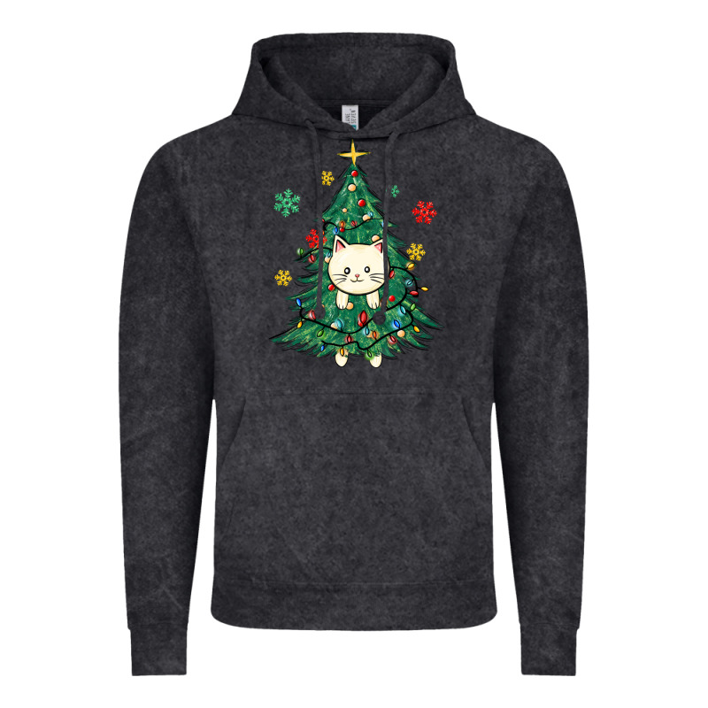Christmas Tree Cat Vintage Hoodie by MaliasSmallBusiness | Teevron