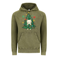 Vintage Olive christmas tree cat Vintage Hoodie - MaliasSmallBusiness