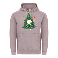 Vintage Zinc christmas tree cat Vintage Hoodie - MaliasSmallBusiness