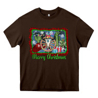 Chocolate Brown merry christmas western bull skull Heavy Core Tee - AdoDesignShop
