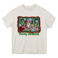Cream merry christmas western bull skull Heavy Core Tee - AdoDesignShop