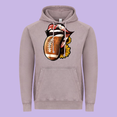 Football Tongue Vintage Hoodie Designed By Jasminsmagicworld