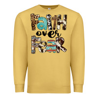 Antique Gold Western Faith Over Fear Premium Sweatshirt - FaDigitalArtStudio
