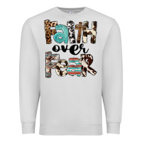 Dove Grey Western Faith Over Fear Premium Sweatshirt - FaDigitalArtStudio