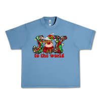 Pebble Blue joy to the world christmas deer Urban Heavy Tee - MaliasSmallBusiness