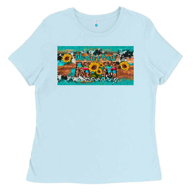 World's Best Mom Sunflower License Plate Ladies Tee by Artiststas | Teevron