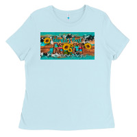 Baby Blue world's best mom sunflower license plate Ladies Tee - Artiststas