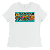 White world's best mom sunflower license plate Ladies Tee - Artiststas