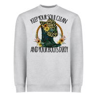 Heather Grey Keep Your Soul Clean And Your Boots Dırty Cowgirl Boots Heavyweight Sweatshirt - Bettercallsaul