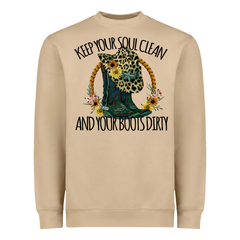 Keep Your Soul Clean And Your Boots Dırty Cowgirl Boots Heavyweight Sweatshirt by Bettercallsaul | Teevron