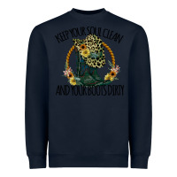 Navy Keep Your Soul Clean And Your Boots Dırty Cowgirl Boots Heavyweight Sweatshirt - Bettercallsaul