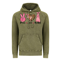 Vintage Olive peace love ballet Vintage Hoodie - NancyCooperArtShop