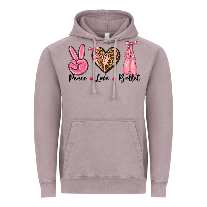 Peace Love Ballet Vintage Hoodie by NancyCooperArtShop | Teevron
