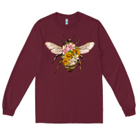 Bee With Flowers Long Sleeve Tee | Teevron