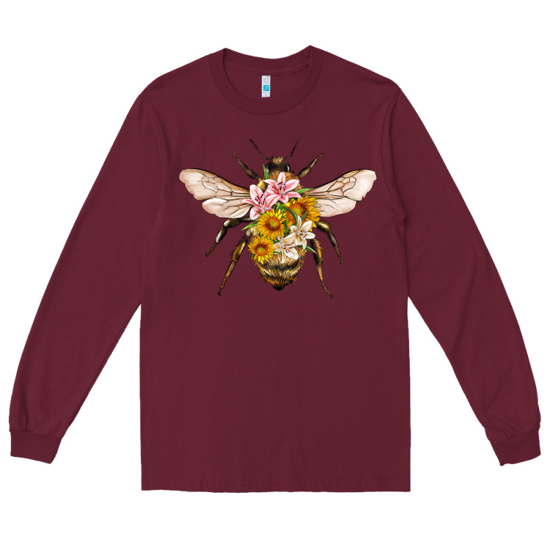 Bee With Flowers Long Sleeve Tee by Artiststas | Teevron