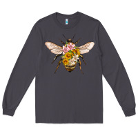 Smoke bee with flowers Long Sleeve Tee - Artiststas
