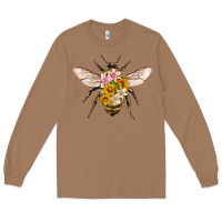Toasted Coconut bee with flowers Long Sleeve Tee - Artiststas