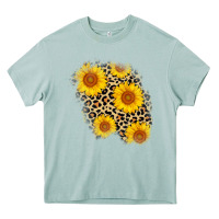 Arona leopard sunflower patch Heavy Core Tee - AdoDesignShop