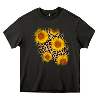 Asphalt leopard sunflower patch Heavy Core Tee - AdoDesignShop