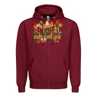 Burgundy cinco de mayo special education Zipper Hoodie - CowGirlArtShop