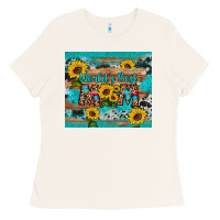 Bone world's best mom sunflower leopard cowhide Ladies Tee - Artiststas