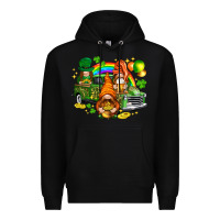 Black St. Patrick's Day gnomies with truck Premium Hoodie - HowdyJamesFarm
