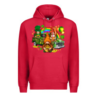 Cardinal St. Patrick's Day gnomies with truck Premium Hoodie - HowdyJamesFarm