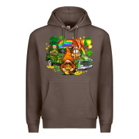 Coffee St. Patrick's Day gnomies with truck Premium Hoodie - HowdyJamesFarm